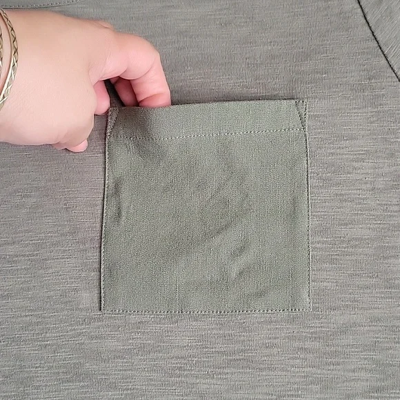 Soft Surrounding Dress Olive Green Linen Blend Midi Stretch Transitional 1X XLP - Picture 4 of 16